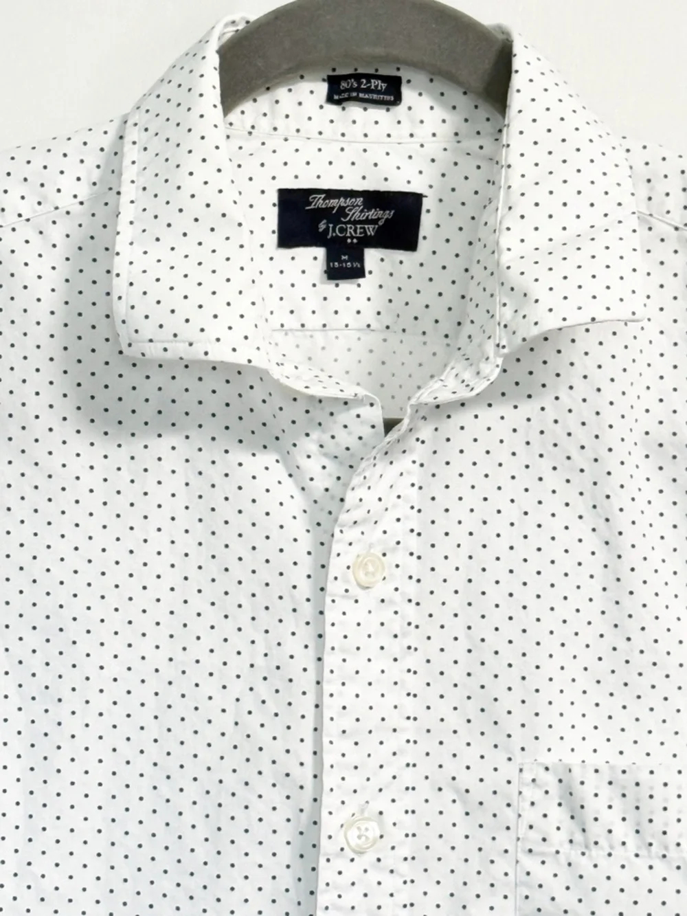 J.Crew Thompson Shirtings Polka Dot Shirt Men’s M 15-15.5 Cotton